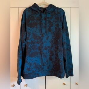 Lululemon Men’s City Sweat Pull Over Hoodie Blue Black Pattern Sweatshirt XXL‎